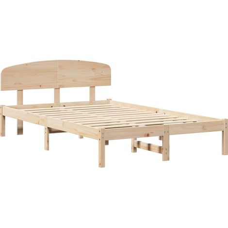 Lit double,Lit adulte,Cadre de lit Marron 120 x 190 cm Bois de pin massif CFW7243072 (1/5)