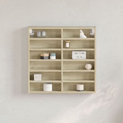 Vitrinenschrank Sonoma-Eiche 60x8,5x58 cm Holzwerkstoff vidaXL (1/5)