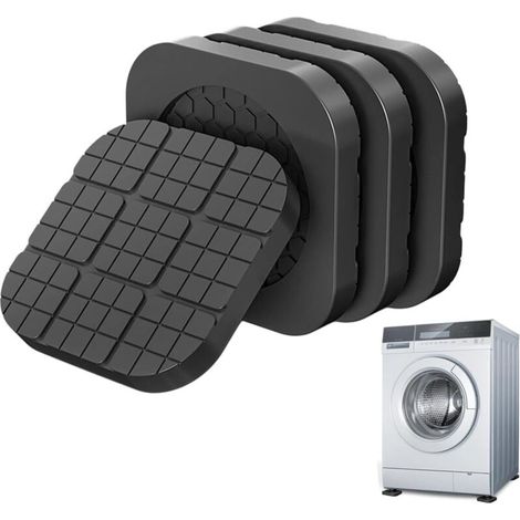 Lntyq Lot de 4 pieds anti-vibrations pour machine à laver, amortisseurs anti-vibrations et anti-mouvement