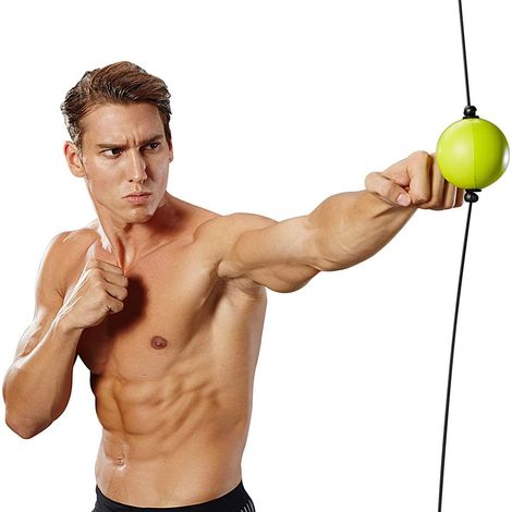 Set de boxe rapide avec balle de réaction et ventouses, entraînement de vitesse et fitness, ballon de frappe pour réflexes. (1/5)