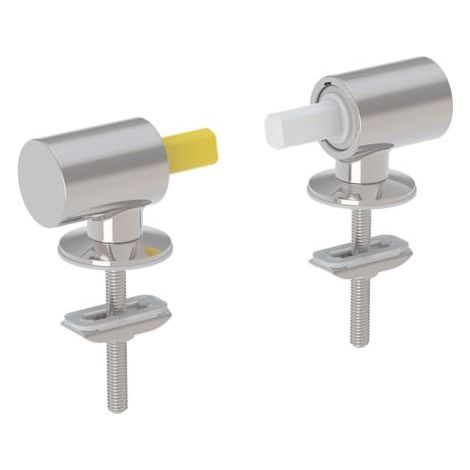 Geberit – Jeu de charnières pour siège WC – Automatique de descente – Fixation par le dessus – Ensemble de 2 pièces – Chromé