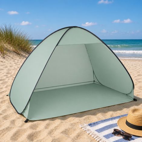 Pop-Up Pop Up Strandmuschel mit Tasche grün H110xB200xT125cm-M30661-gruen (1/3)