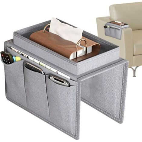 Armlehnen-Organizer – Rutschfeste Aufbewahrungstasche für Sofas mit Fernbedienungshalter, Handyablage und Buchhalter (1/5)