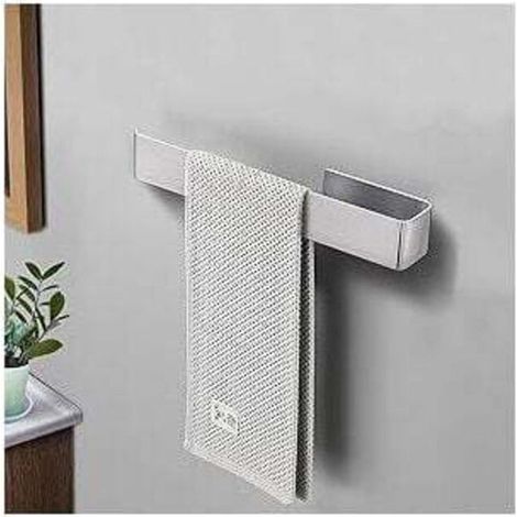 25cm Bathroom Towel Rail, No Drilling Required, Stainless Steel, Adhesive Towel Holder for Bathroom and Kitchen (1/5)