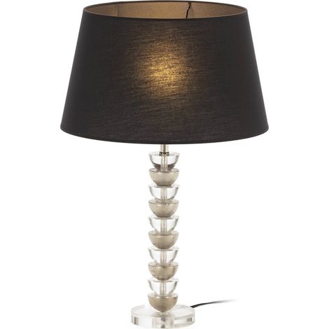 Lampe de table design nickel finition transparente dorée élégante - Noir et doré transparent (1/3)
