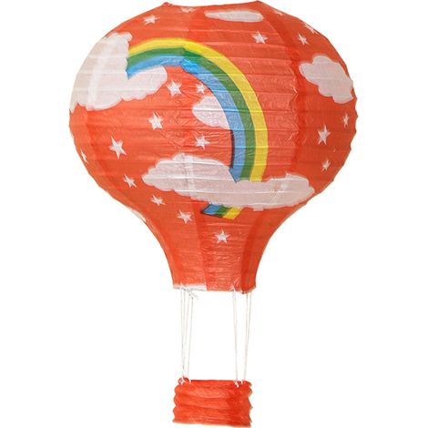 Lanterne en papier montgolfière, décoration de Noël, lanterne en papier pliable à suspendre dans le couloir de la maternelle, montgolfière colorée (1/5)