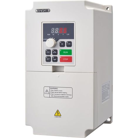 Variable Frequency Drive, Three-Phase Input 380V 50/60Hz to Three-Phase Output 0-380V 0-2000Hz VFD for CNC Spindle Motor Speed Control, 4kW-8.5A