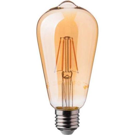 Bombilla LED V-TAC E27 6W ST64 Filamento Ámbar Blanco Cálido (1/5)