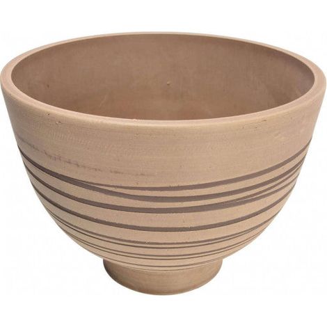 Vaso largo basso da giardino in fibra di argilla Ø45x32 cm Agapanto -  Tan