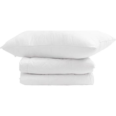 Ensemble de couette d'hiver en duvet de canard (taie d'oreiller incluse), 2 pièces, blanc (1/5)