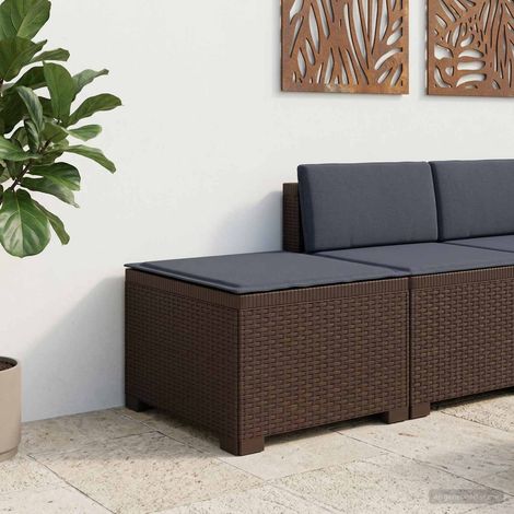 Canapé de Jardin 1 Place Aspect Rotin en PP avec Coussin Fauteuil Extérieur Marron - PANGIVO (1/5)