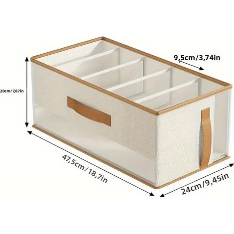 Großzügiger Handtaschen-Organizer, multifunktionale Aufbewahrungsbox mit Fächern für Kleidung und Hosen, umweltfreundlich und modern (1/5)