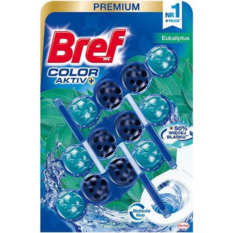 Bref Color Aktiv+ cintre de toilette eucalyptus 3x50g