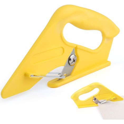 Universeller Teppichschneider – robuster Teppichschneider mit Kunststoffgriff, professionelles Schneidewerkzeug für Vinyl, mit dem Sie Teppich, Stoff, Tapeten, Karton und Leder schneiden können. (1/5)