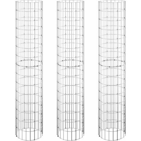 Fioriere Gabbione Circolare 3 pz in Acciaio Zincato Ø30x150 cm vidaXL (1/5)