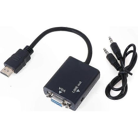 Adaptateur HDMI vers VGA, compatible avec les câbles de conversion vidéo 1080p (1/5)
