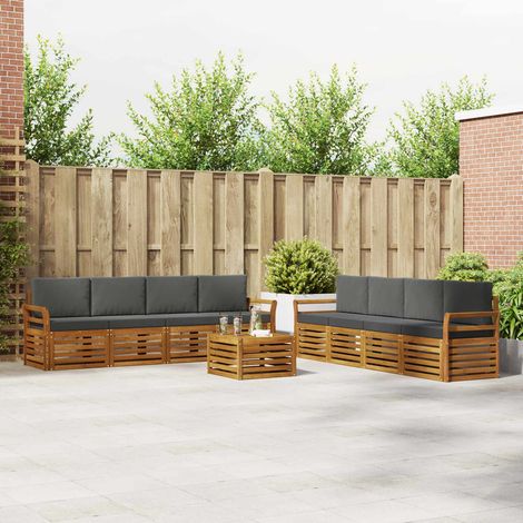 vidaXL Outdoor-Sofagarnitur 9 Stk. Natur und Anthrazit (1/5)