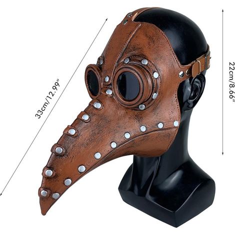 Masque à bec latex Steampunk Halloween pour costume cosplay fête déguisement accessoires bar décoration (1/5)