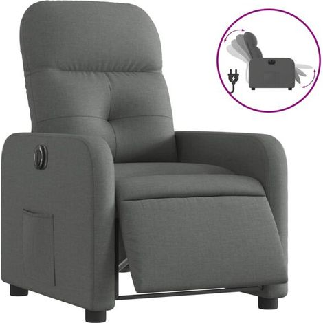 Fauteuil inclinable électrique en tissu gris foncé (1/5)