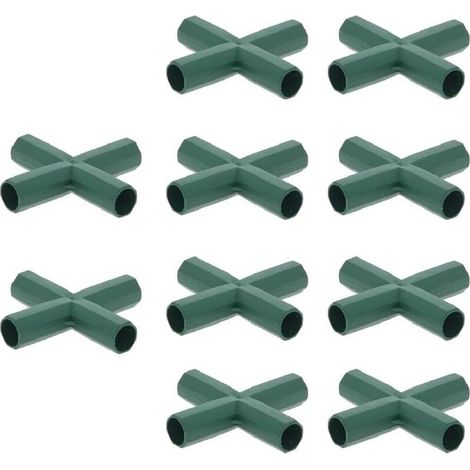 10 conectores de marco de jardín planos de 16 mm, de 4 vías, para jardineras e invernaderos. (1/4)