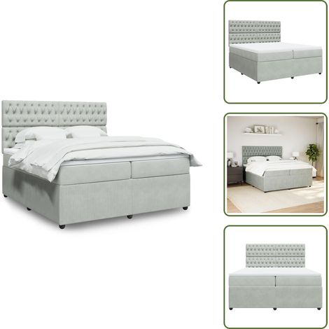 Sommier à lattes de lit et matelas Gris clair 200x200cm Velours - Sommier À Lattes De Lit - Sommiers À Lattes De Lit - Lit - Meuble De Chambre À Coucher (1/5)