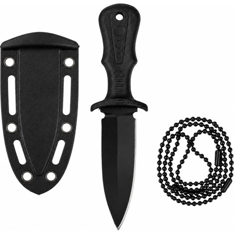 Couteau de cou pendentif, mini couteau à lame en acier inoxydable avec chaîne, couteau à porter à la ceinture ou au cou, outil compact pour le camping, la randonnée et un usage quotidien (1/5)