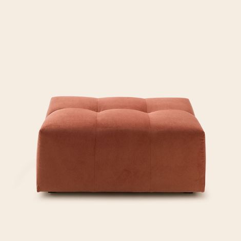 Pouf modulable en Effet capitonné en velours Opal UBERTO (1/4)