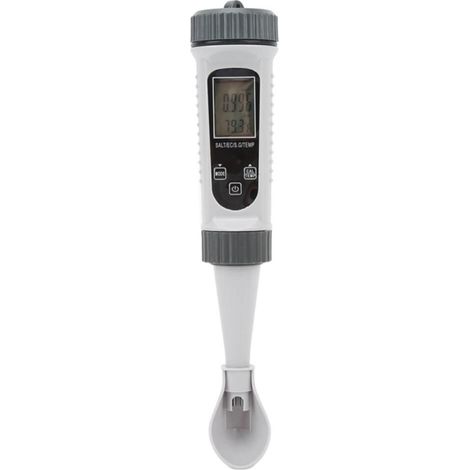 Testeur de salinité Numérique, Testeur de Sel de Piscine étanche avec Rétroéclairage, Testeur Multiparamètres 0-200 PPT pour EC Temp S.G, Testeur d'eau Salée pour Aquarium, étang (1/5)