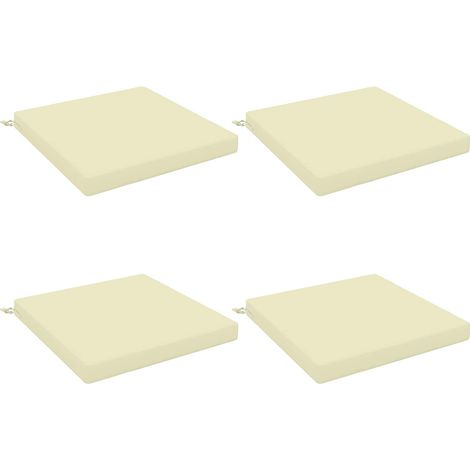 Cuscini per Sedia in 4 Pezzi SOEST 4 pz 100% Poliestere Crema (1/5)