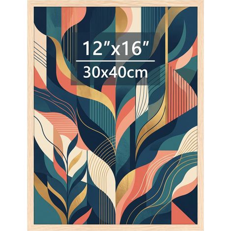 Cadre 30x40 cm Couleur du bois Adapté pour Posters, Photos et Puzzles, Grand Cadre pour Salon, Bureau, Galerie Affichage Mural (1/5)