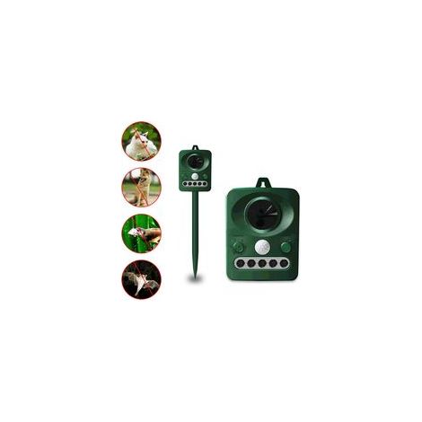 Répulsif électronique pour animaux – Alimentation solaire et USB – Étanche – Portée des ultrasons jusqu'à 8 mètres – Écologique (1/5)