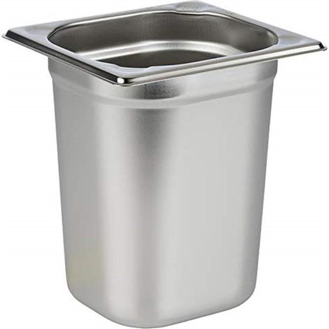 APS 81608 GN 1/6 contenitore, acciaio inossidabile Contenitore gastronorm, dimensioni 175 x 160 mm/altezza 200 mm/volume 3,0 litri (1/5)