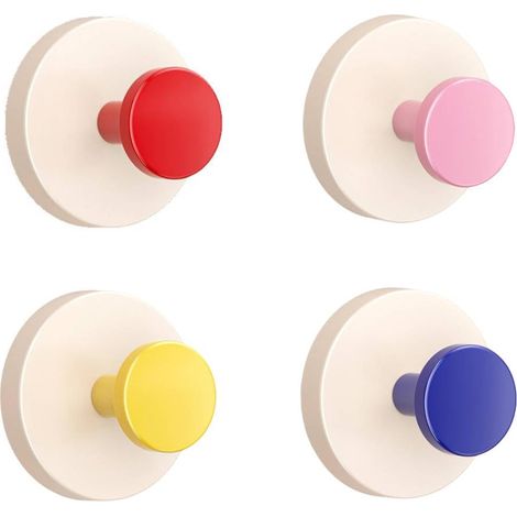 Lot de 4 crochets ventouse étanches antirouille, support pour éponge serviette peignoir, adapté douche cuisine carrelage vitre, plusieurs couleurs (1/5)
