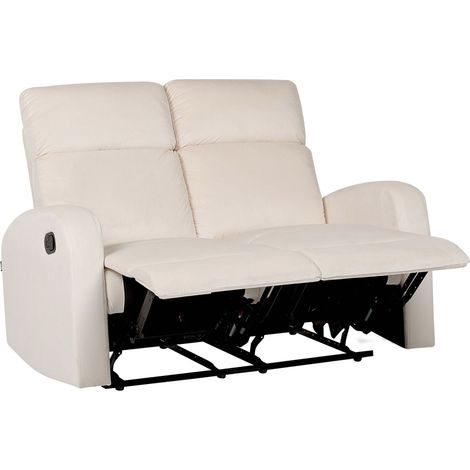 Fernsehsessel VERDAL mit Fußstütze Samtstoff Beige (1/5)