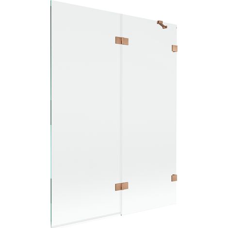 Paravento da bagno a 2 ante destro Mexen Lunar 130 x 150 cm, trasparente, rame spazzolato - 897-130-100-65-00-P (1/5)