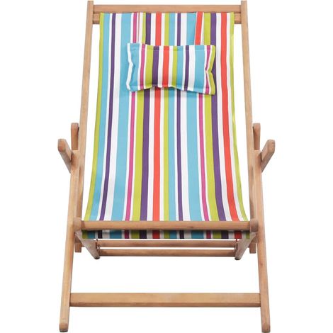 Maison Exclusive - Strandstuhl Klappbar Stoff und Massivholz Mehr (1/5)