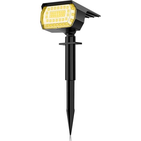 Lot de projecteurs solaires,57 LED,lumière blanche chaude 3000K,panneau 2W,batterie 1500mAh,jardin allée (1/5)