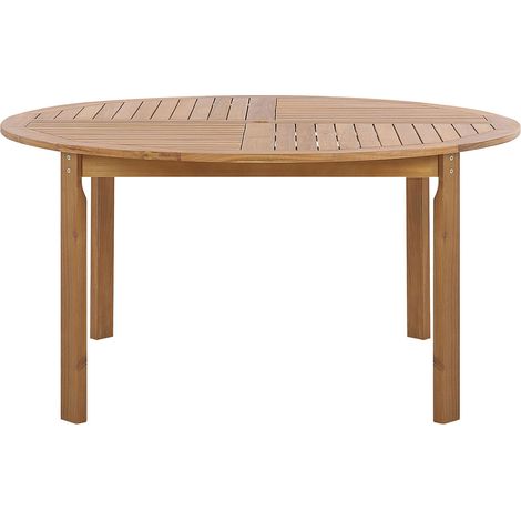 Mesa de jardín redonda fabricada en madera de acacia clara 150 cm Tolve (1/5)