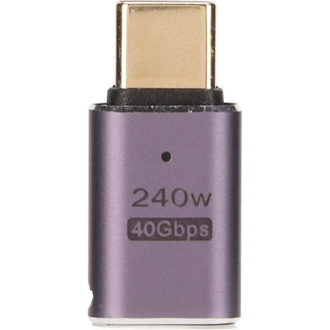 Typ-C-Adapter mit USB 4.0, 8K HD, 40 Gbit/s, 240W PD Schnellladung, Gehäuse aus Aluminiumlegierung, tragbarer Typ-C-zu-Typ-C-Adapter, kompatibel mit männlichen und weiblichen Mobiltelefonanschlüssen.