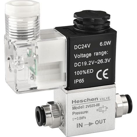 Electric Pneumatic Solenoid Valve 2V025-08 24VDC PT1/4 2/2 Way Normally Closed IP65 (1/5)