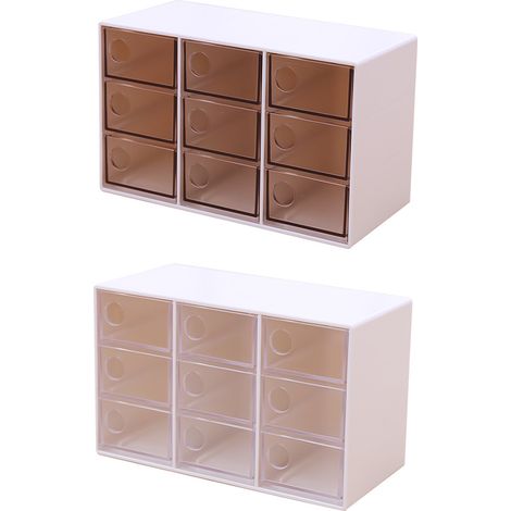 Mini-Aufbewahrungsbox mit 9 Fächern, Kunststoff-Aufbewahrungsorganizer für Zuhause oder Büro (1/5)