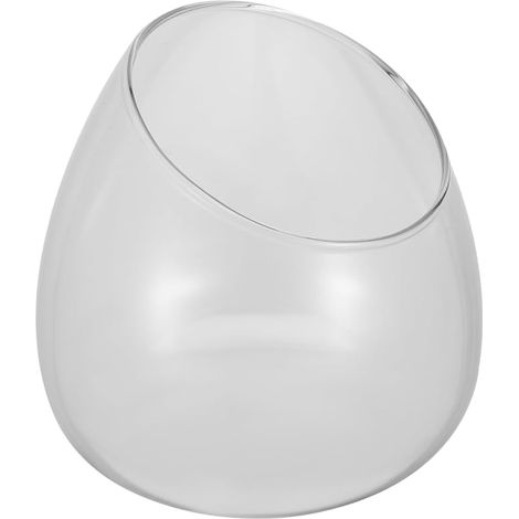 Bol de Coupe incliné en Verre Rond Terrarium Globe Vase Fleurs pour Bougie Bonbon Maison Mariage Centre Table (1/5)