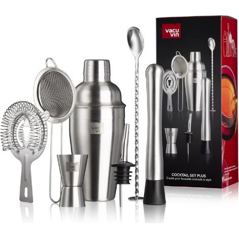 Set di cocktail elegante Vacu Vin in acciaio inox 7 attrezzi (1/3)