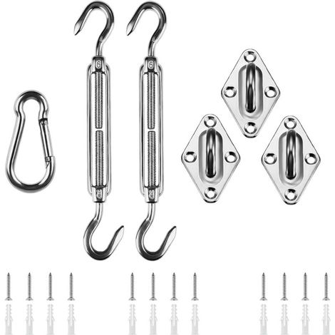 M6 Shade Sail Fixing Kit, Stainless Steel Sun Shade Sail Fixing Kit for Triangle, Square, and Rectangle Sun Shade Sails, Fixing Accessories (1/5)