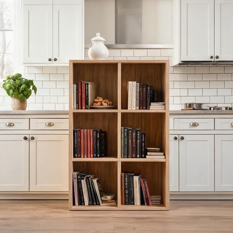 Étagère cube ouverte en bois d'ingénierie 6 compartiments oak (1/5)