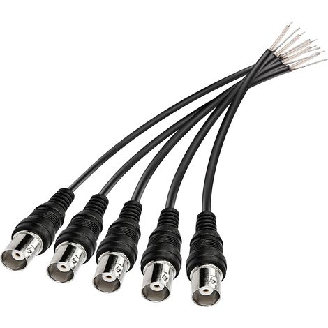 5 Câble BNC, Connecteur Femelle, Cuivre, 0,2m, PVC, Pour Caméra CCTV