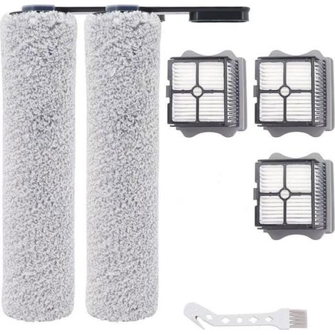 Rouleau de Brosse de Rechange et Filtre pour Tineco Floor One S5 Humides 2 Rouleaux de Brosse 3 Filtres 1 Brosse de Nettoyage (1/4)