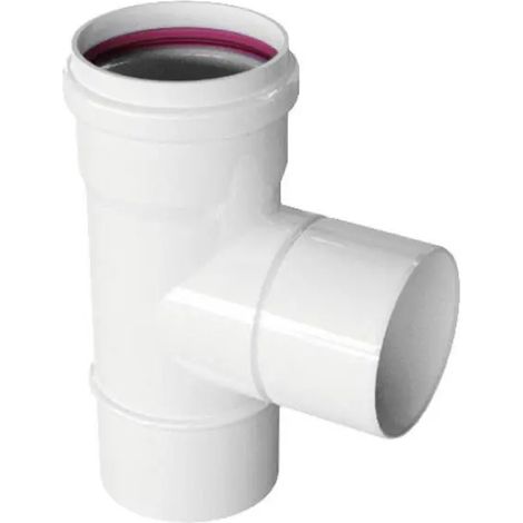 Raccordo 90° a t monoparete in alluminio pressofuso bianco ø80 m.m.f. PUCCI