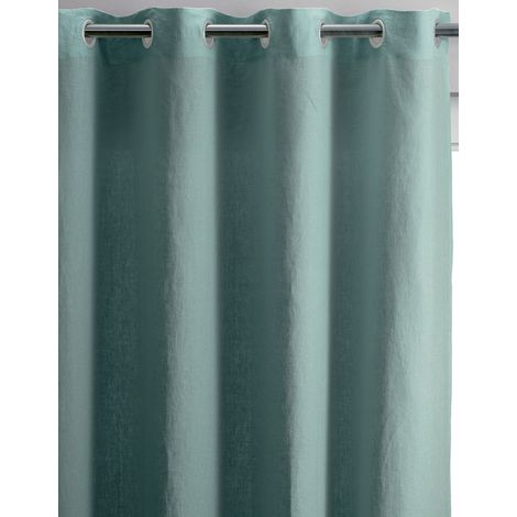 VIVARAISE - Rideau Zeff en lin vert de gris - 140 x 280 cm