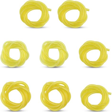 Tuyau Durite d'Essence, Tuyaux d'Essence pour Debroussailleuse Diamètre 3 x 6mm, 3 x 5mm, 2.5 x 5mm, 2 x 3.5mm pour Souffleur Coupe-Bordure Tronçonneuse Tondeuse à Gazon, 4 Tailles (8 Pièces) (1/5)